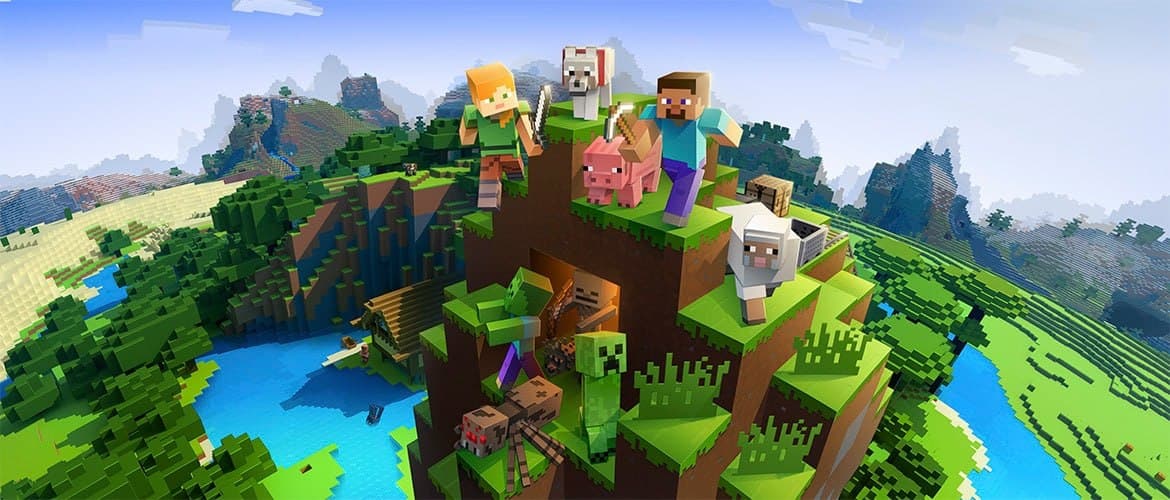 Better Minecraft overworld with pigs, chickens and cherry blossoms